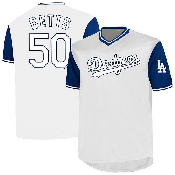 

Футболка с v-образным вырезом Los Angeles Dodgers Mookie Betts белая big & tall Profile