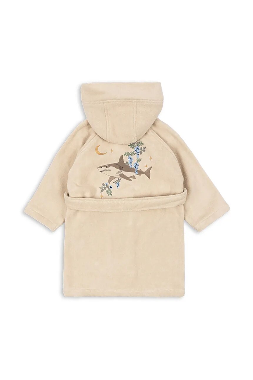 

Хлопковый халат для детей TERRY BATHROBE EMBROIDERY GOTS Konges Sløjd, бежевый