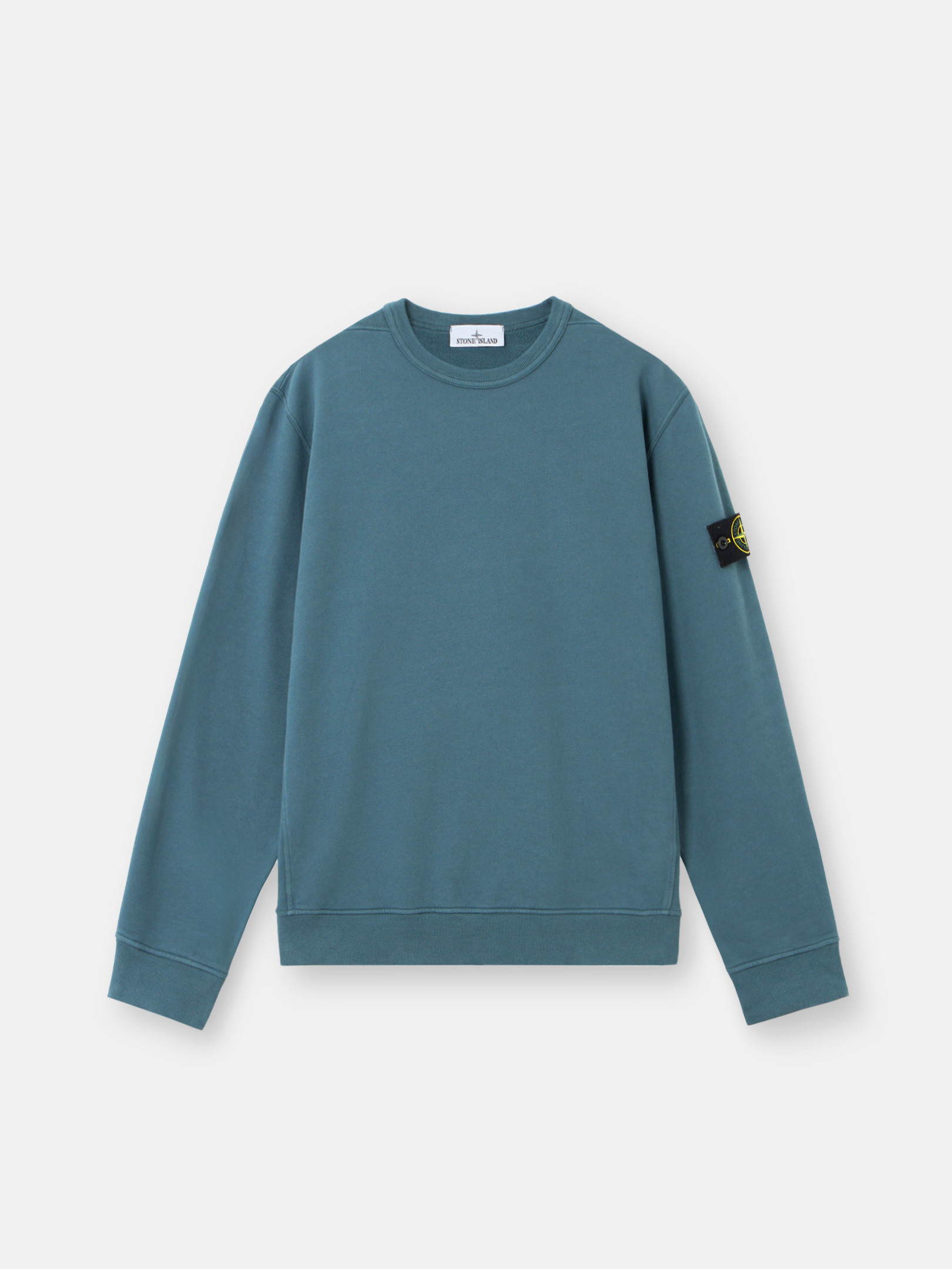 

Толстовка прямого кроя с круглым вырезом и ребристыми вставками Stone Island 6100028 BRUSHED ORGANIC COTTON FLEECE, Dark Teal Green