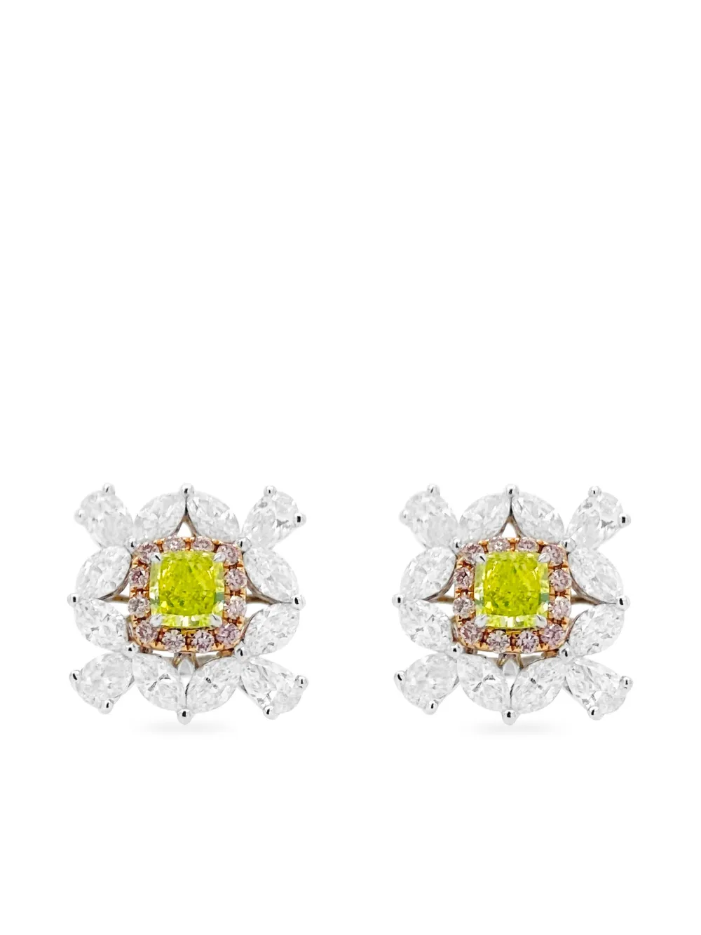 

Серьги из белого золота с бриллиантами HYT Jewelry, зеленый