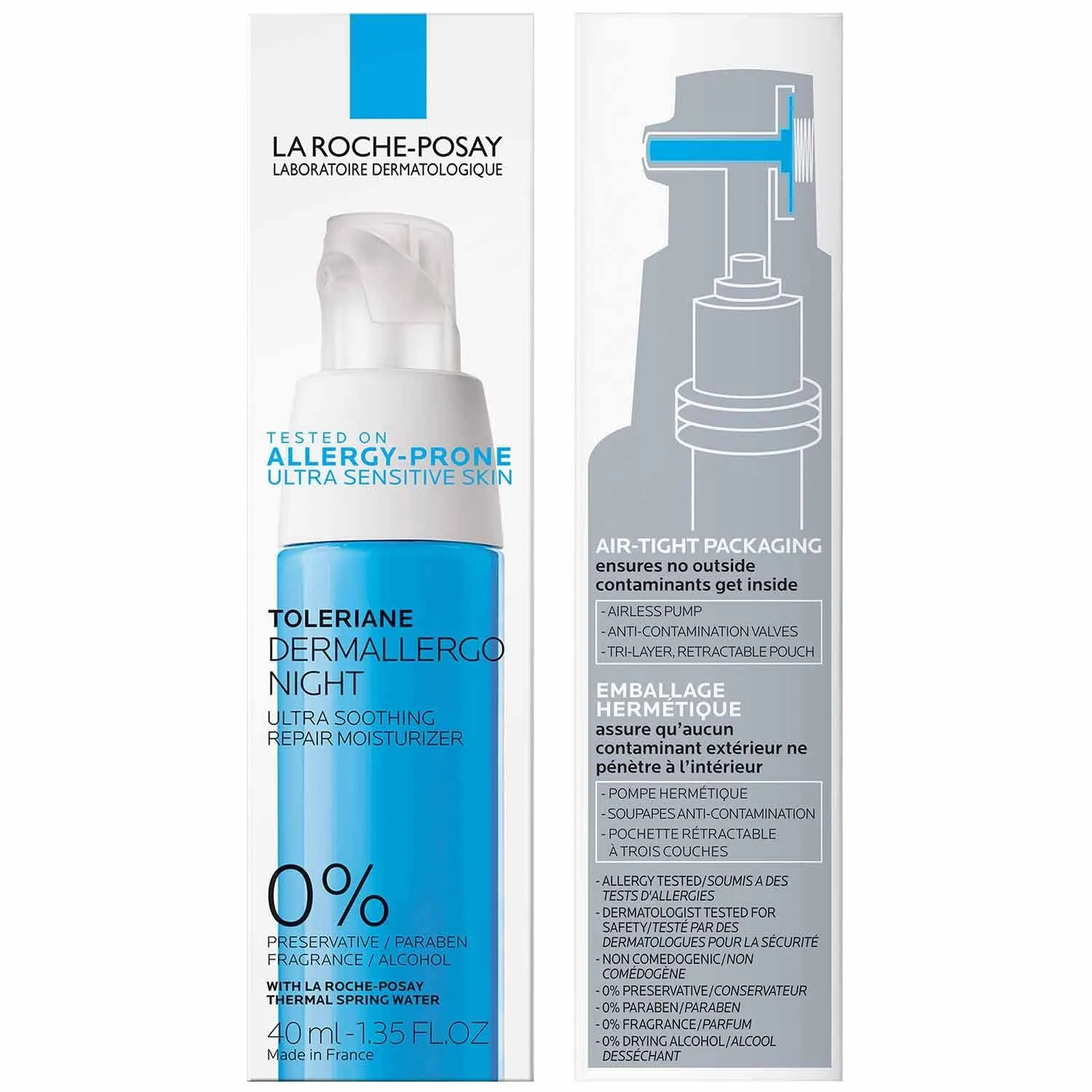 Крем для лица La Roche-Posay — Toleriane Dermallergo ночной , интенсивное успокаивающее увлажнение с витамином E, для — фото 2
