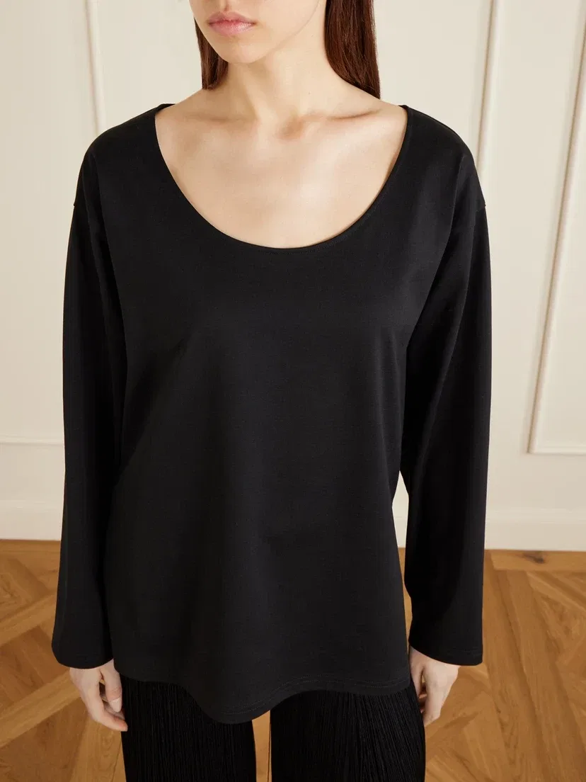 Футболка из хлопкового джерси Alaïa, черный — фото 4