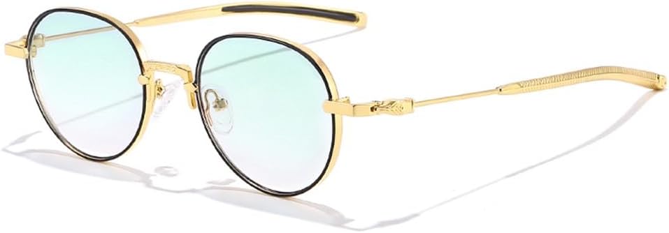 

Классические ретро круглые солнцезащитные очки для мужчин, маленькая металлическая оправа, женские солнцезащитные очки для путешествий, вечеринок, панк-стиль KTUCN, C04 Grad.green