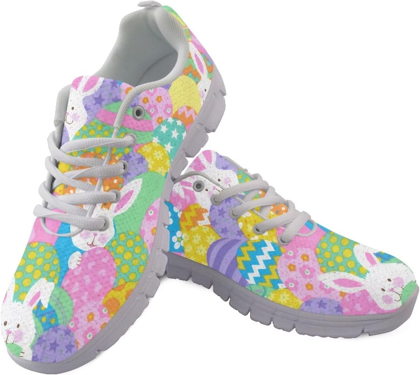 

Женские и мужские кроссовки на шнуровке, спортивные, прочные, для бега, походов и тренажерного зала, размеры США 5-15 Xixirimido, Easter Eggs Rabbit