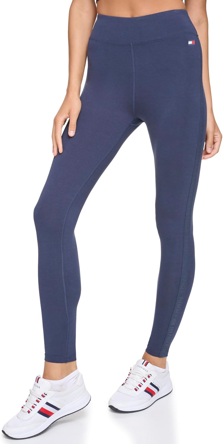 

Женские спортивные леггинсы Tommy Hilfiger с высокой талией и боковыми лентами, Navy