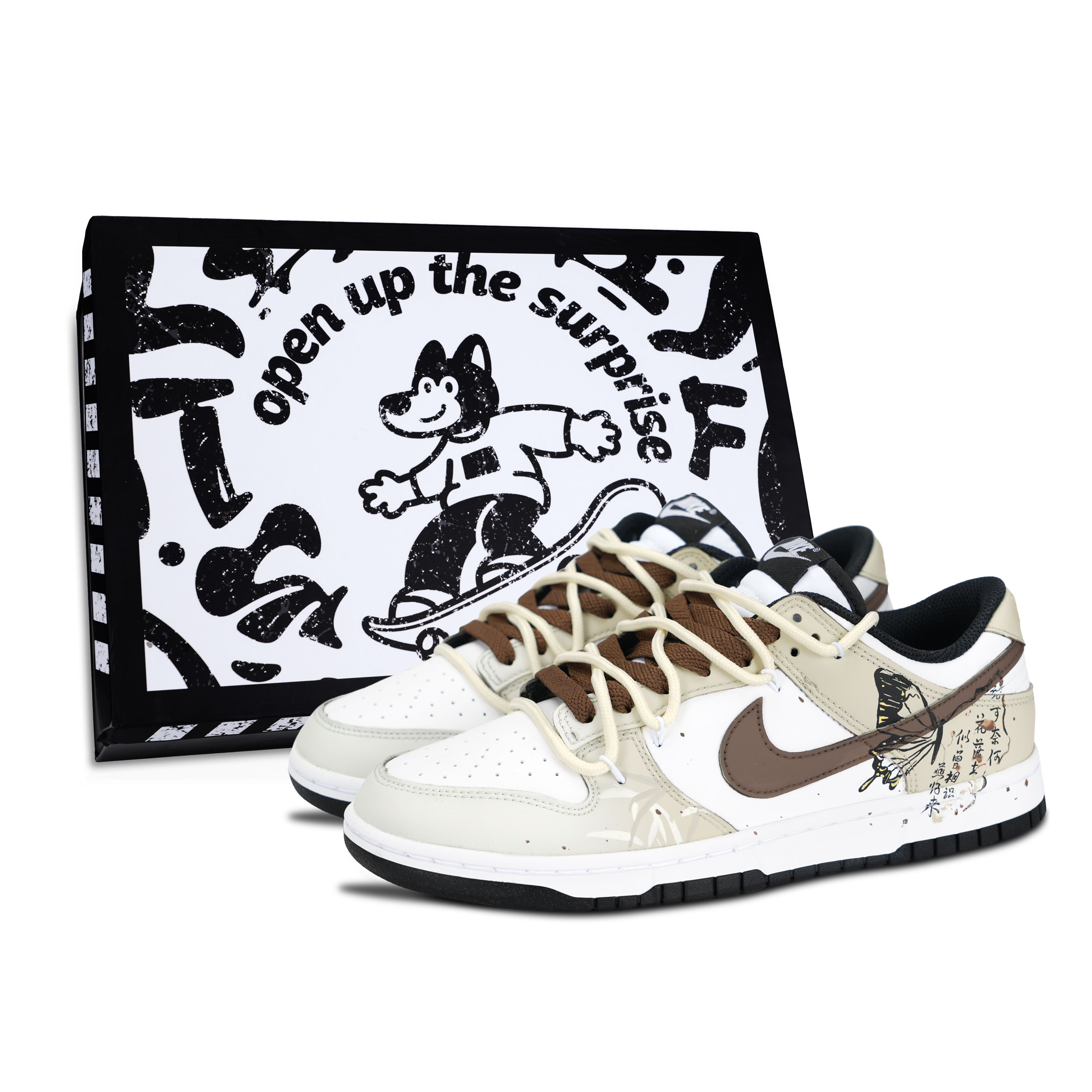 

Nike Dunk Black White, древние и элегантные устойчивые к истиранию и скольжению низкие кроссовки для скейтборда unisex khaki