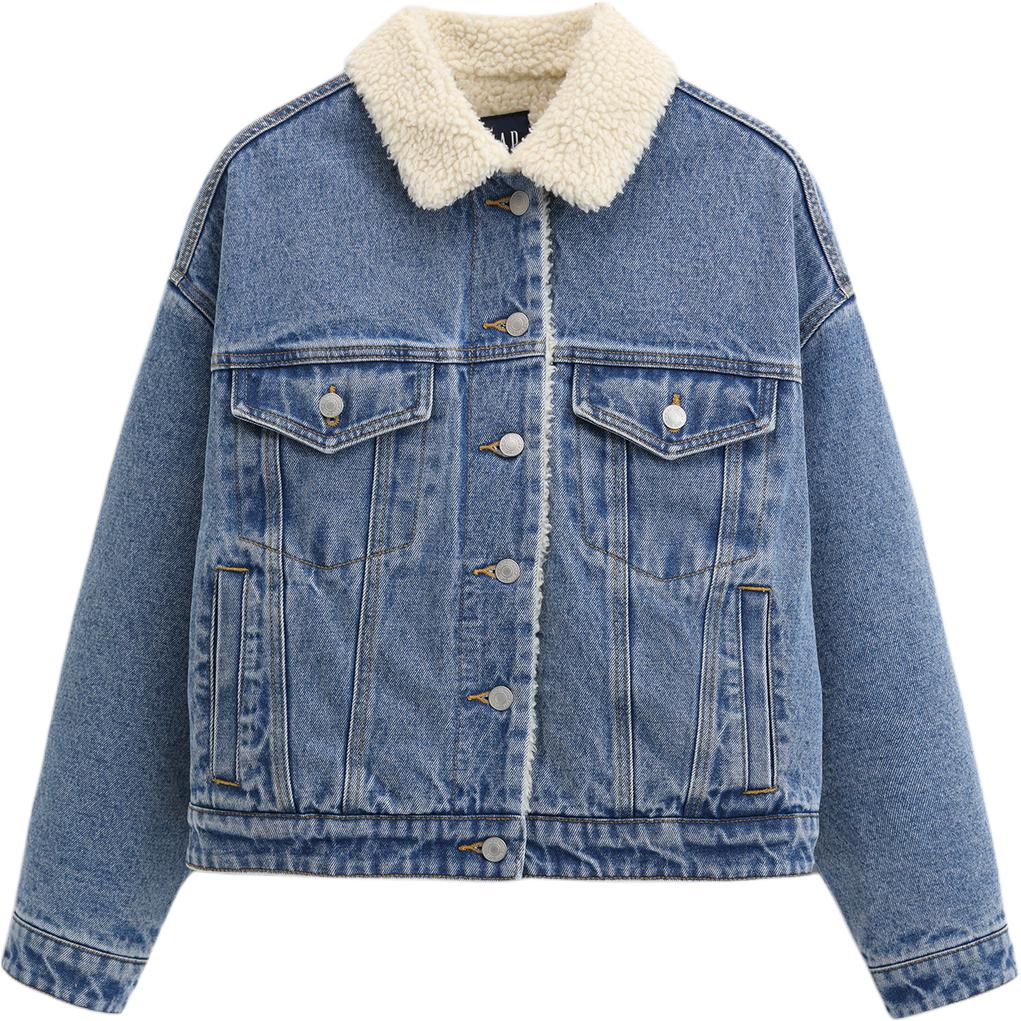 

GAP Стираное женское пальто среднего размера, Medium Washed