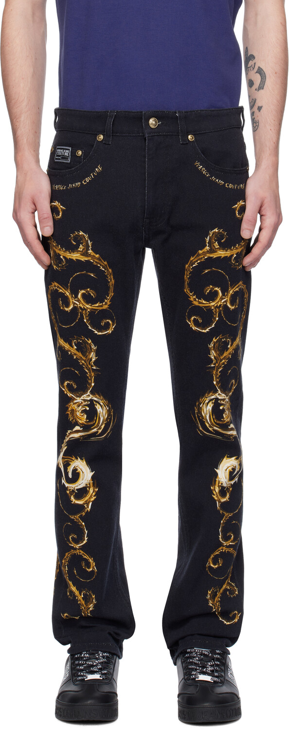 

Черные узкие джинсы Chromo Couture Versace Jeans Couture