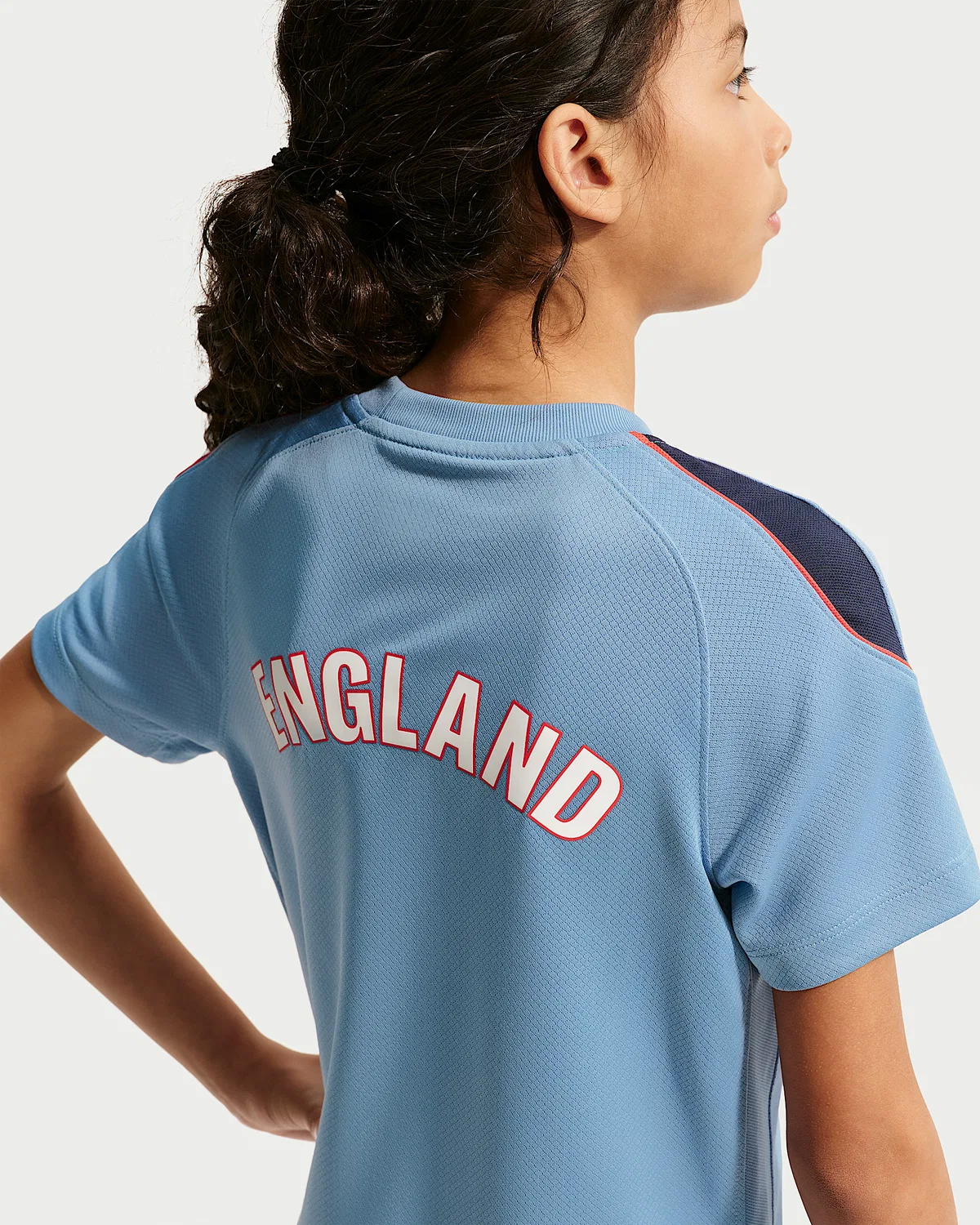 Большие детские Nike Soccer Dri-FIT футболка с коротким рукавом England Strike, Work Blue/Obsidian/White — фото 4