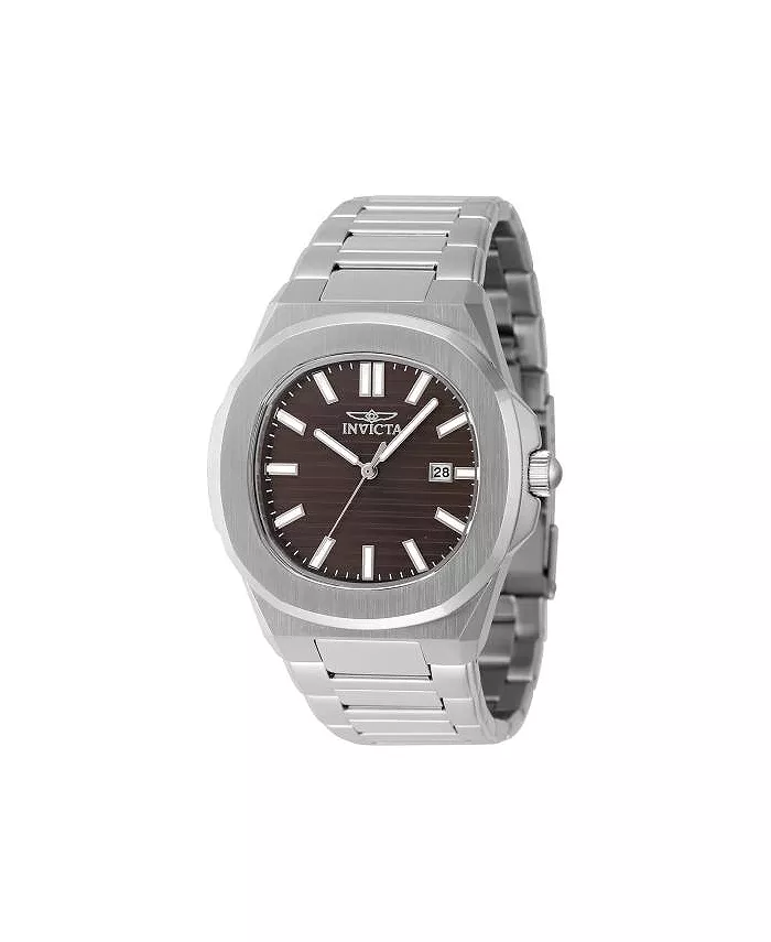 

Мужские часы 48321 Speedway Quartz 3 Hand с коричневым циферблатом Invicta, серебряный