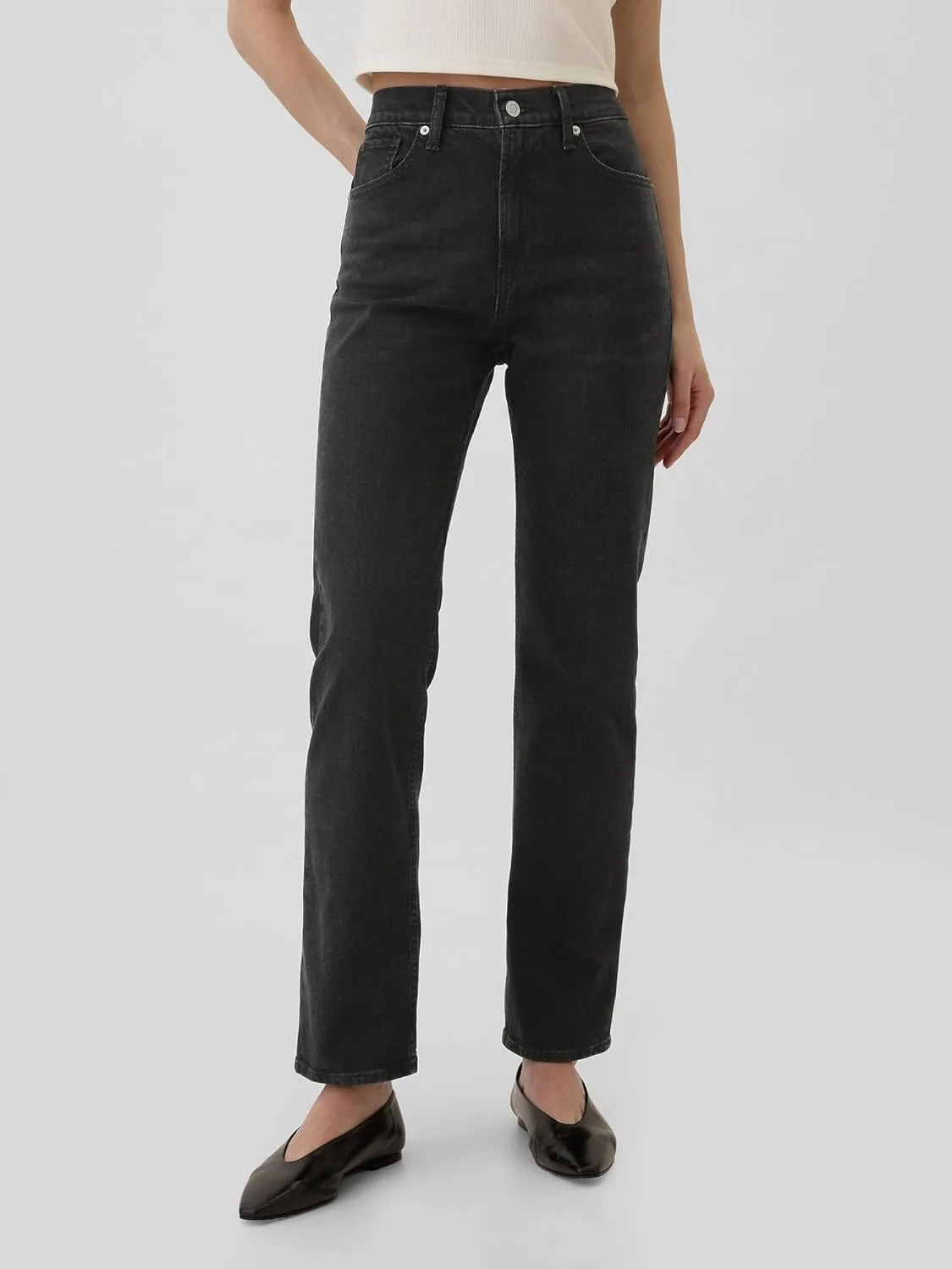 Gap Womens High Rise 90s Straight Fit Denim Jeans — фото 2