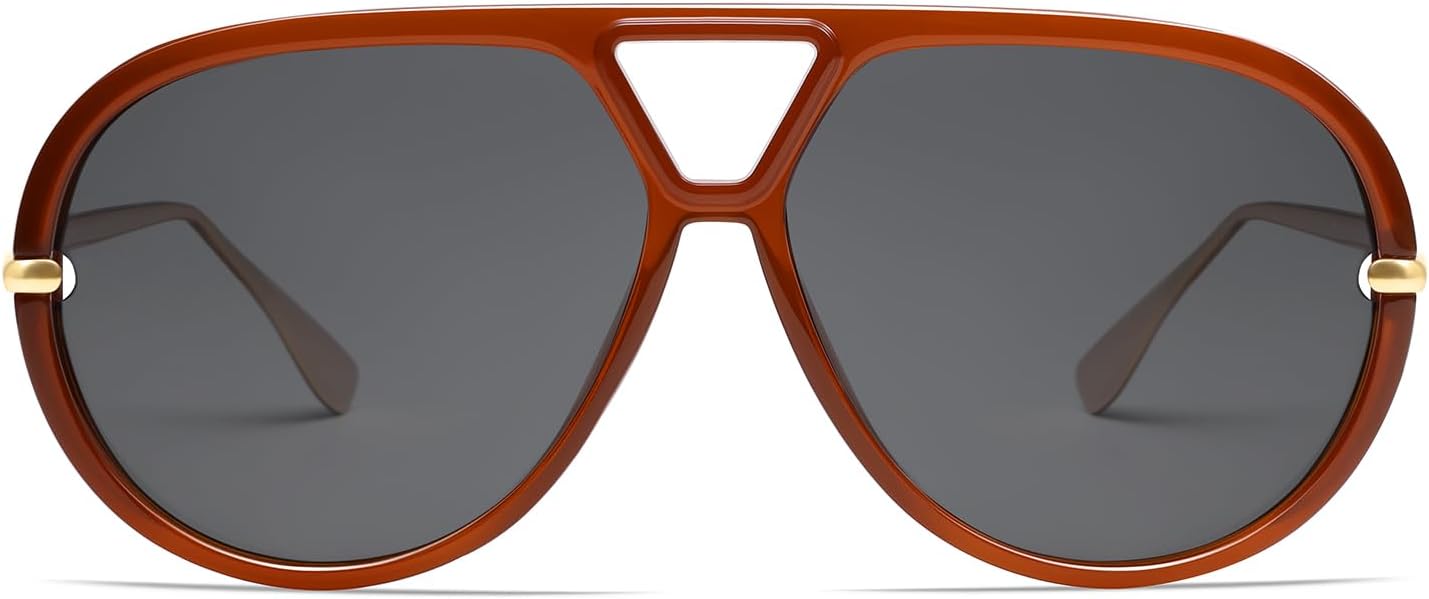 

Солнцезащитные очки-авиаторы VANLINKER большого размера, модные, поляризованные, для женщин и мужчин, ретро, ​​круглые, винтажные, в форме щита VL9798, C7-reddish Brown/Grey