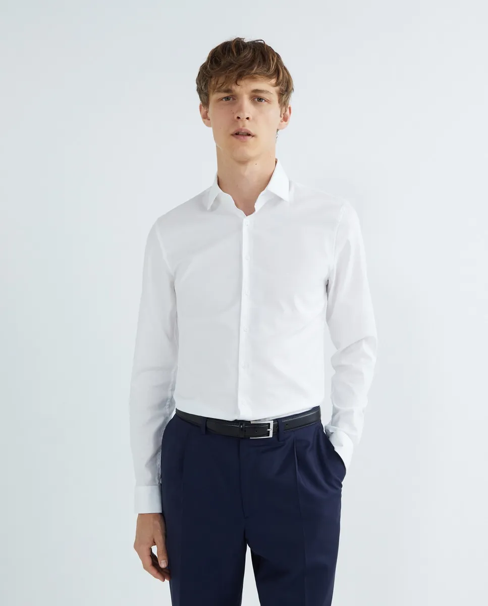 

Мужская классическая рубашка приталенного кроя с каркасом Calvin Klein, белый