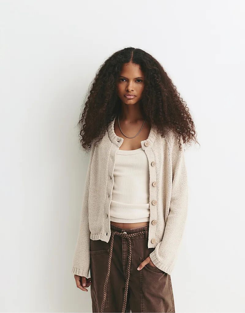 

Кардиган Pull&Bear с рукавами реглан песочного цвета