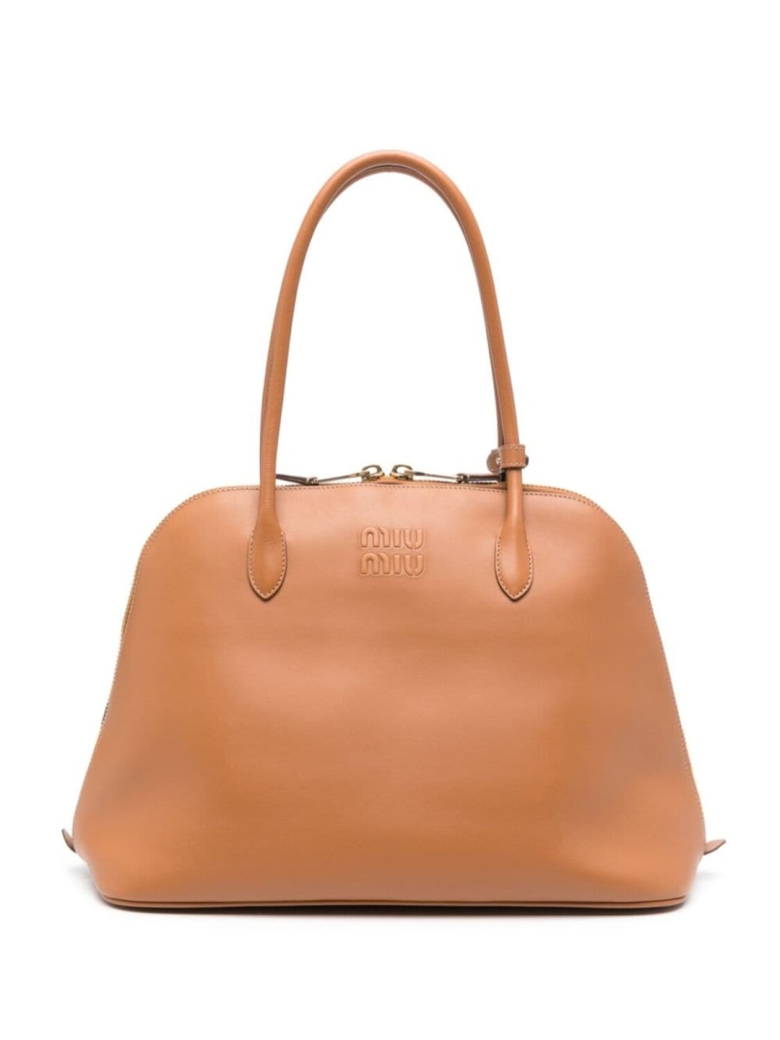 

Сумка-тоут Miu Miu с тисненым логотипом, коричневый