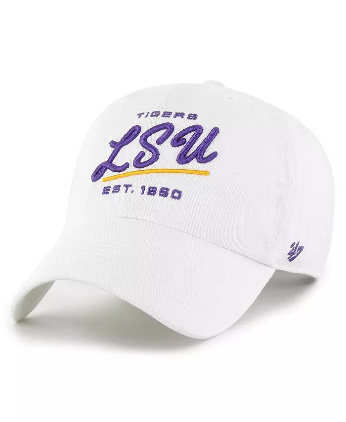 

Женская регулируемая шапка LSU Tigers Sidney Clean Up '47 Brand, белый