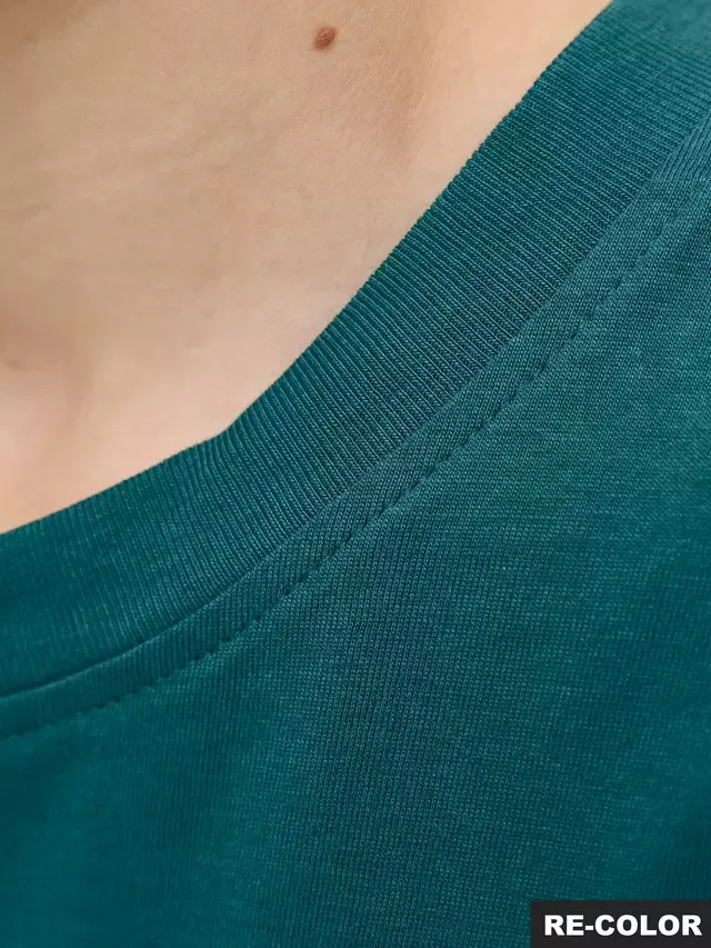 Детская футболка свободного кроя с логотипом бренда, цвет Atlantic Deep Jack & Jones — фото 4