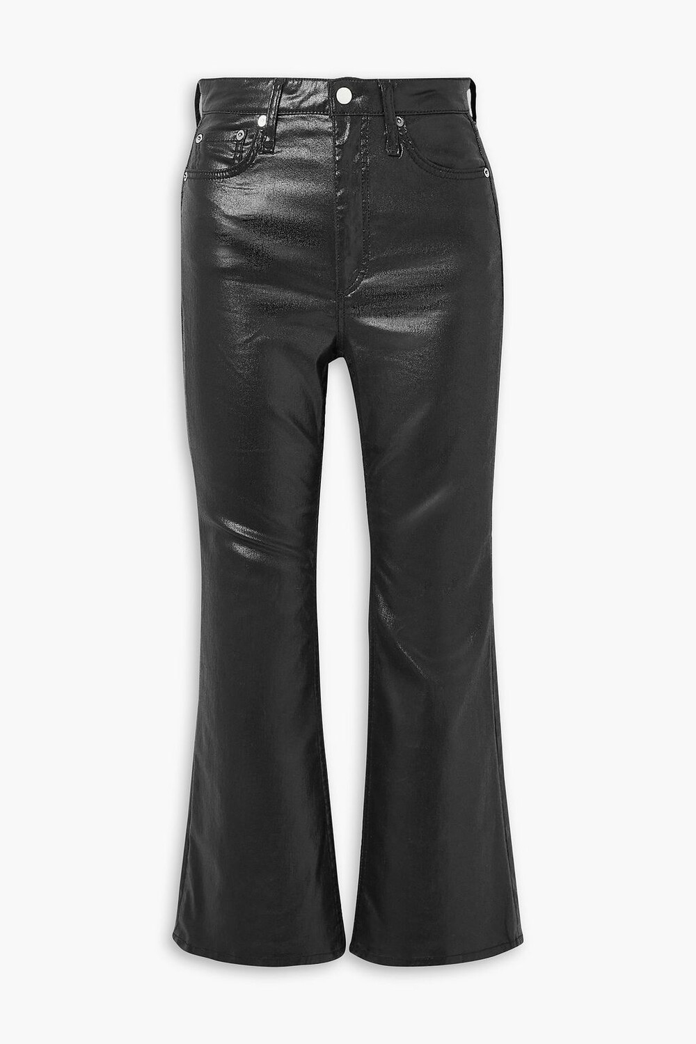 

Укороченные расклешенные джинсы Casey с высокой посадкой и покрытием RAG & BONE, черный