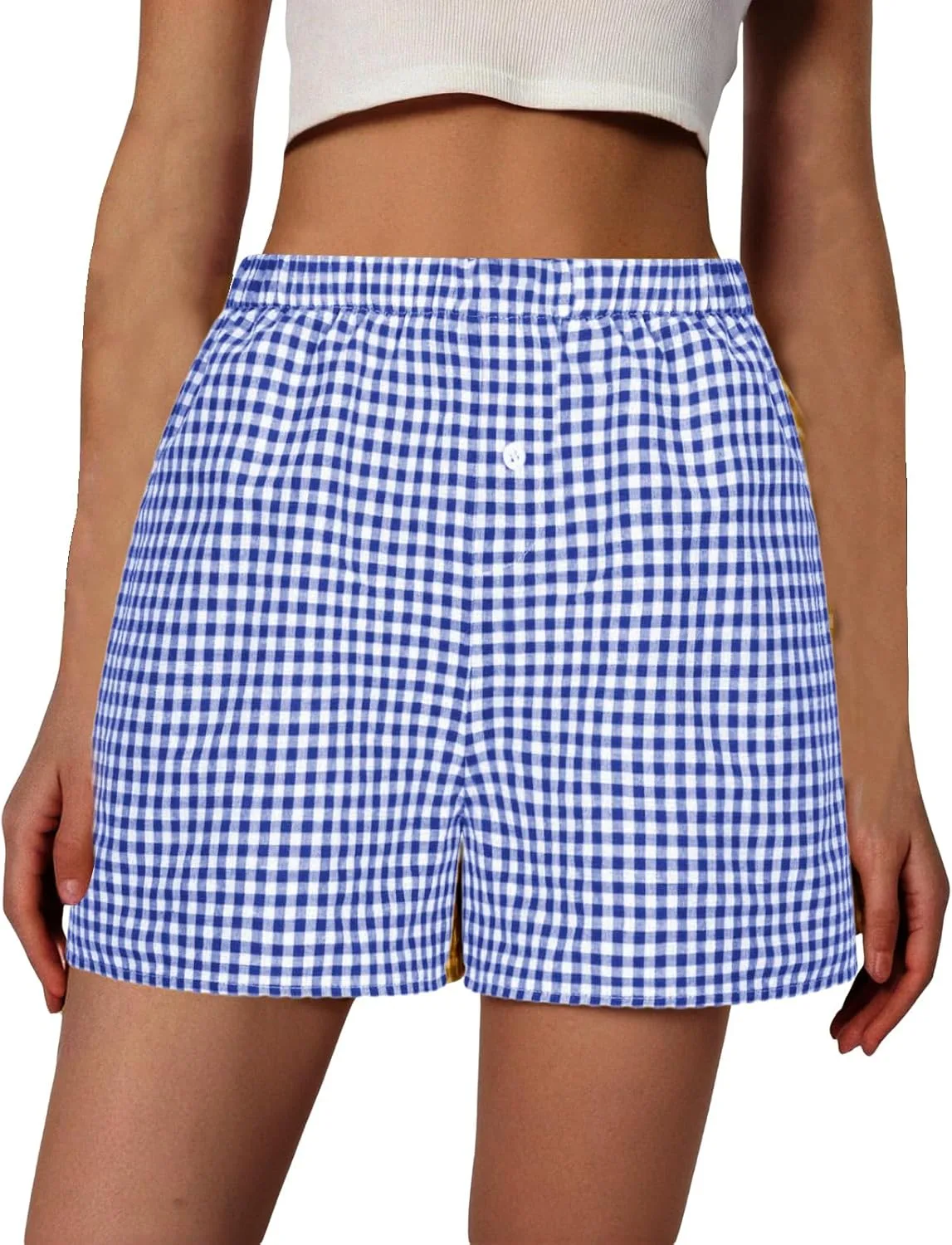 

Женские шорты Gingham в полоску с эластичной резинкой на талии Toumov