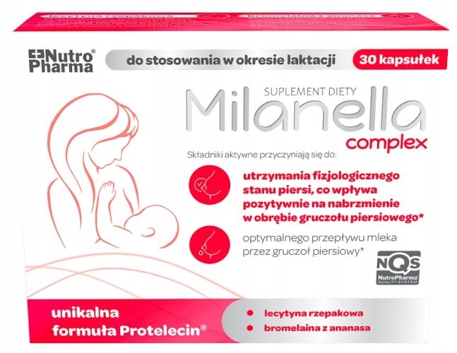 

Диетическая добавка, Комплекс Миланелла, Кормление в период лактации, 30 капсул Nutropharma
