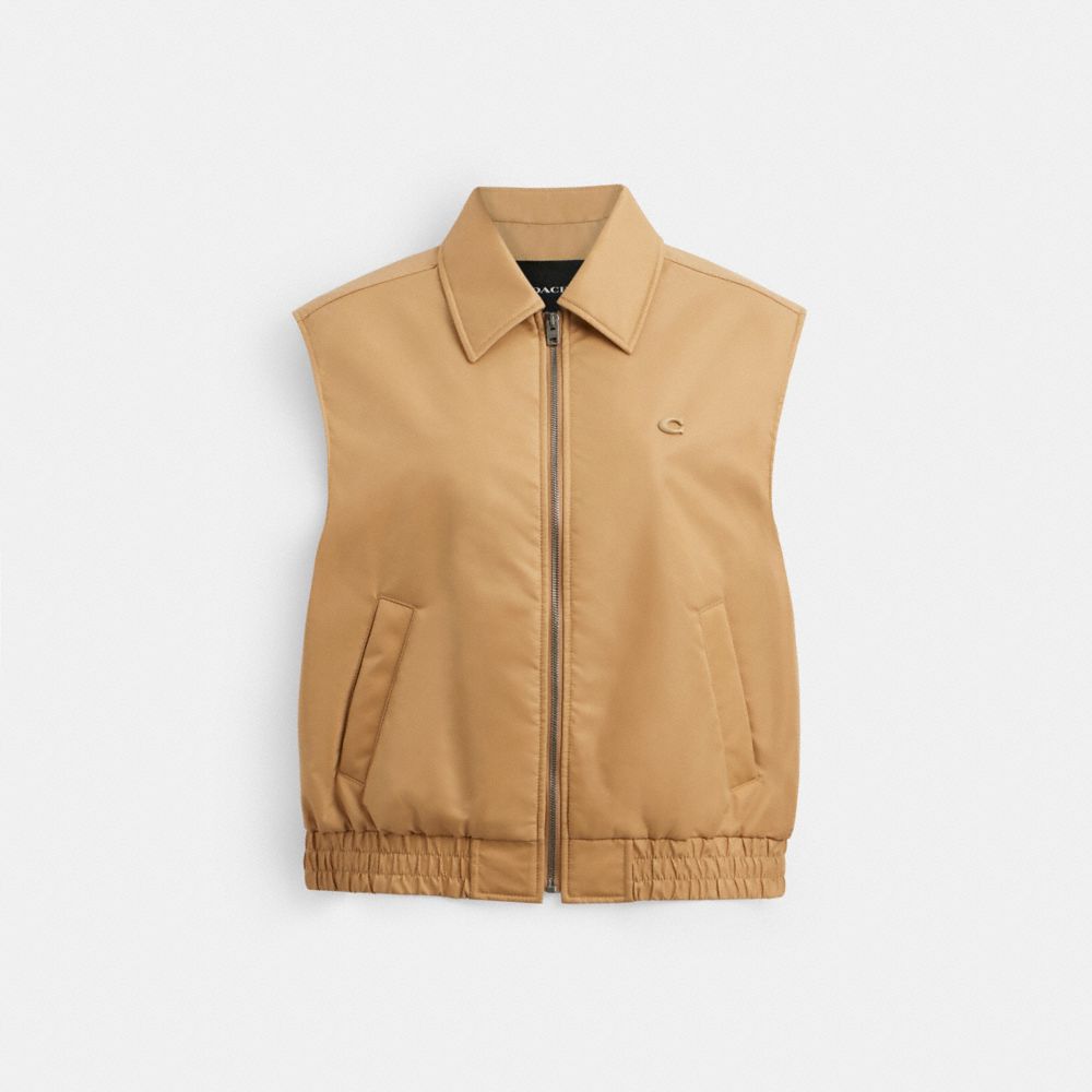 

Жилет Coach Cropped Vest In Recycled Nylon, хаки