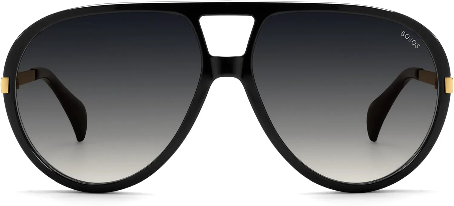 

Солнцезащитные очки-авиаторы SOJOS в стиле ретро, ​​увеличенного размера, поляризованные, для женщин и мужчин, винтажные, большие, модель SJ2657, Shiny Black/Grey