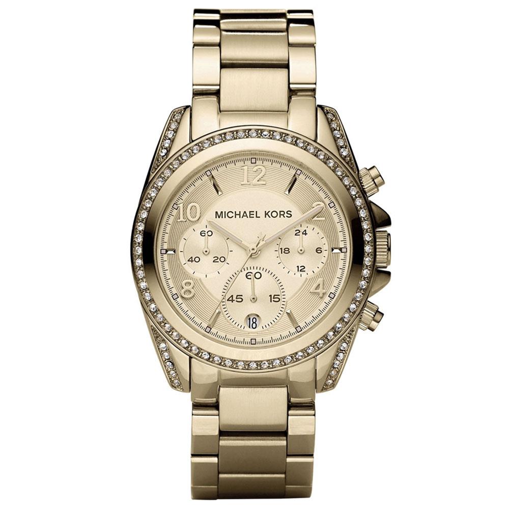 

Часы женские Michael Kors Golden Blair MK5166 с хронографом золотистого цвета, 39 мм