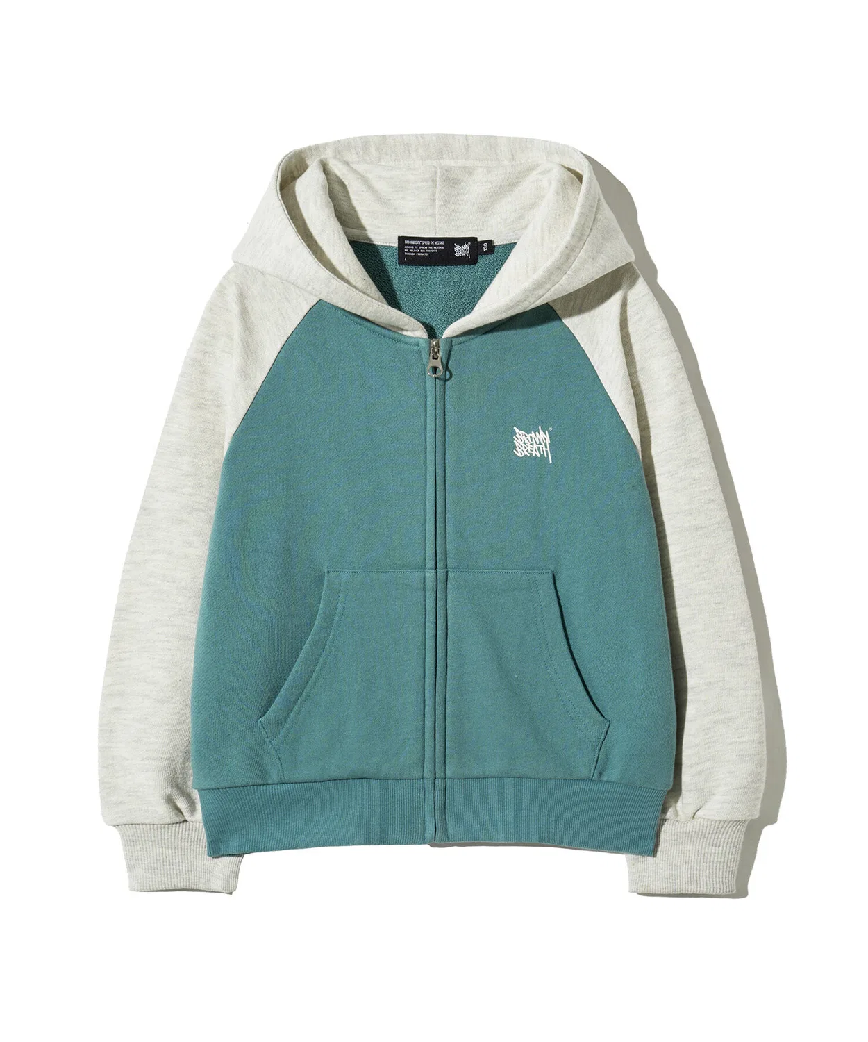 Детская худи на молнии BB мятного цвета от Brownbreath Kids — фото 2