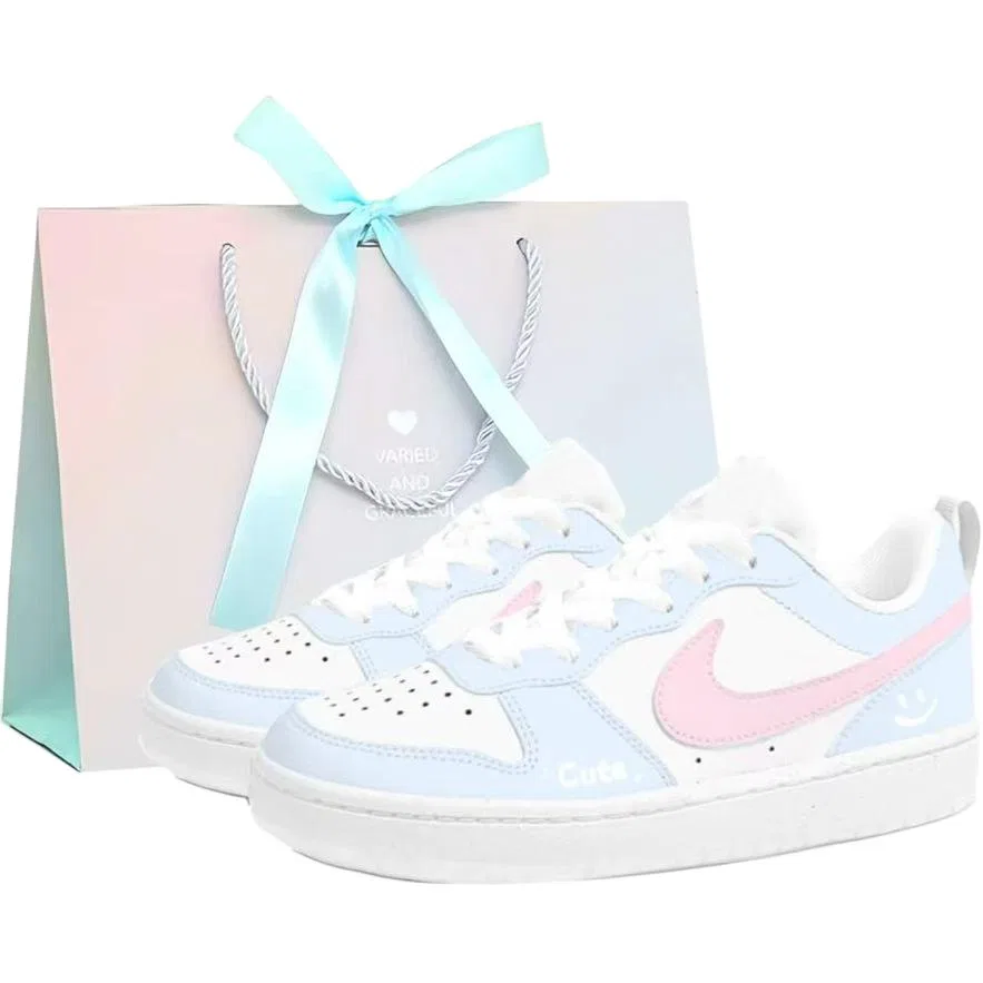 Кроссовки для скейтбординга Court Borough Leather Abrasion Resistant Low top Kids', подростковые Nike, Pink