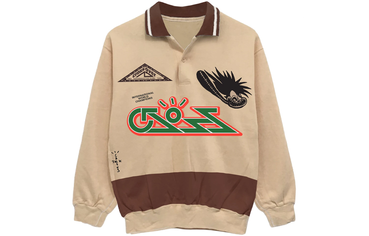 

Travis Scott Футболки унисекс, светло-хаки, с воротником-поло, умеренно прямой крой