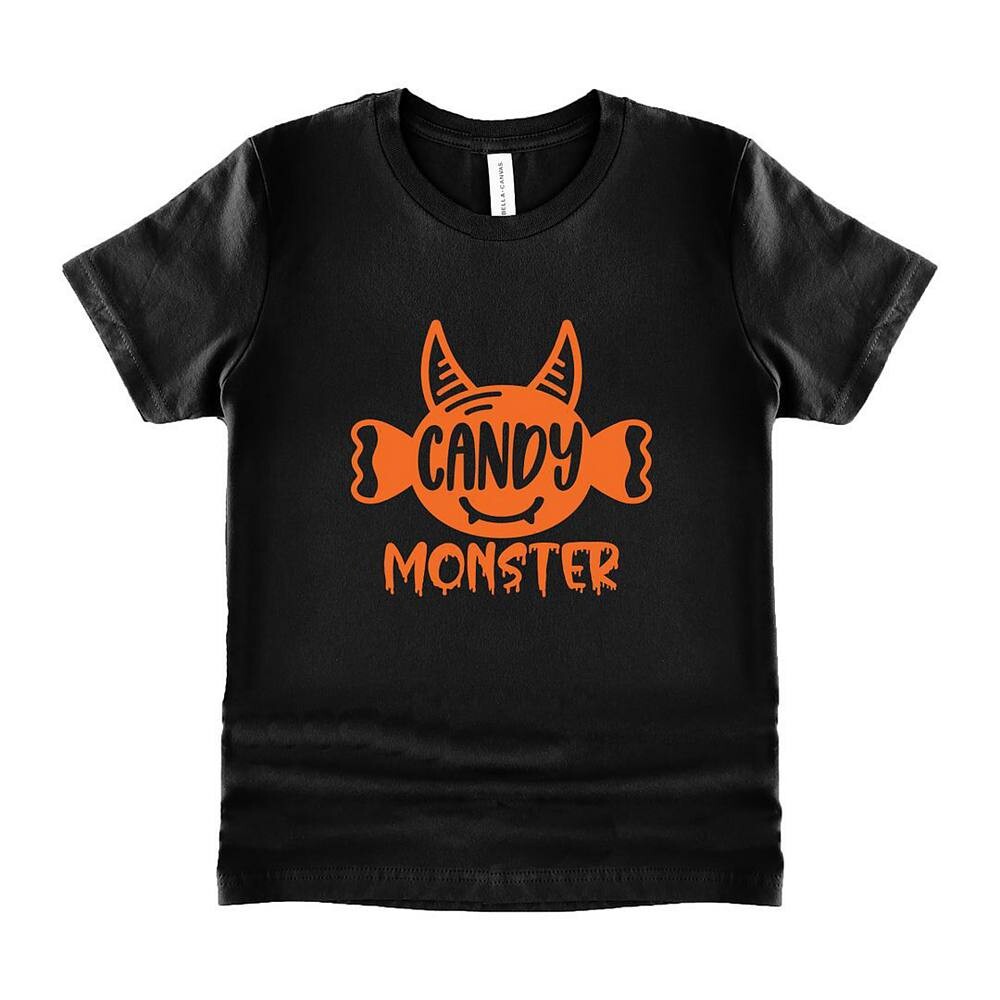 

Футболка с короткими рукавами и рисунком для малышей Candy Monster Horns The Juniper Shop, черный