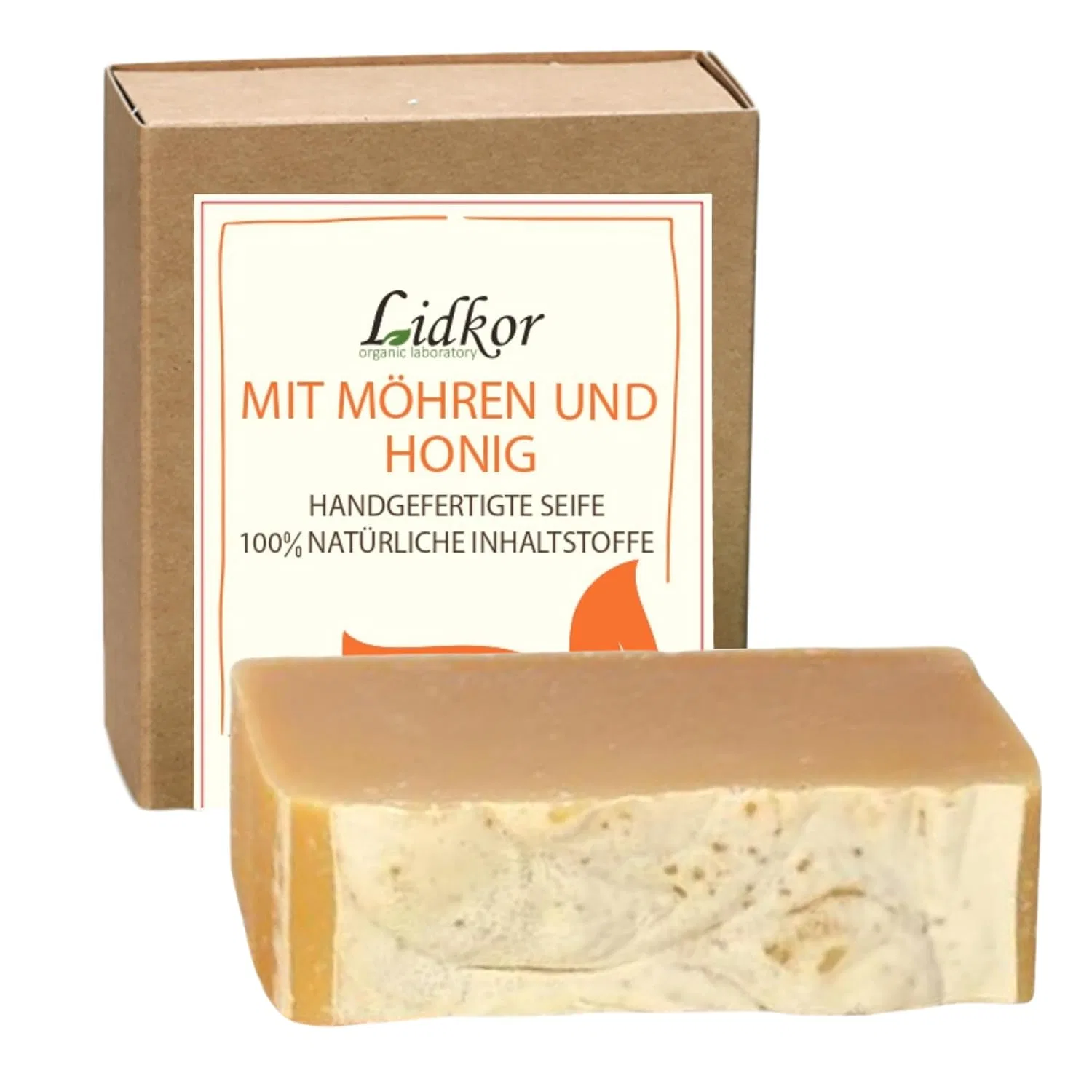 Натуральное мыло с морковью и медом для лица и тела Lidkor