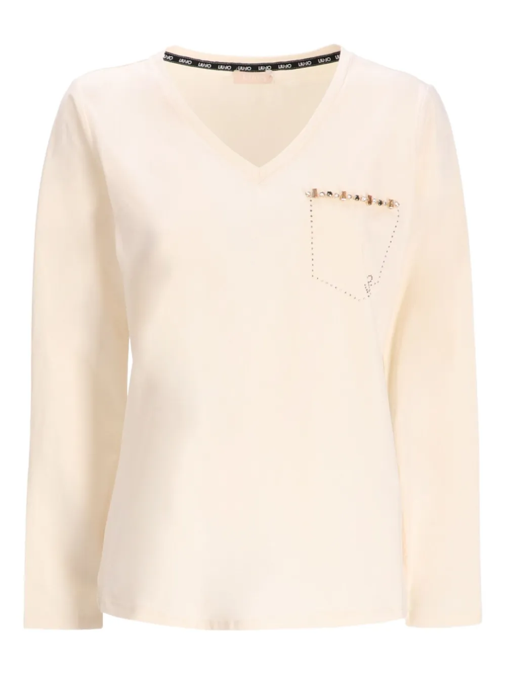 

Декорированная футболка с V-образным вырезом LIU JO, нейтральный