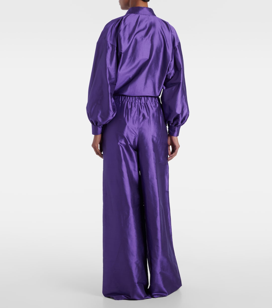 Широкие брюки Avio из шелкового атласа с высокой талией Max Mara, Iris — фото 3