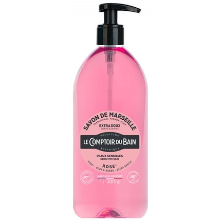 

Le Theke Du Bad Traditional Soap from Marseille Rose 1L Markenlos