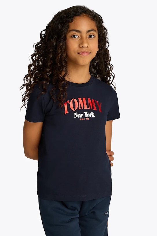 

Детская хлопковая футболка Tommy Hilfiger, темно-синий