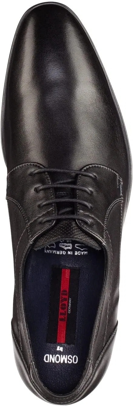 Мужские кожаные низкие туфли Lloyd Osmond Simple Business с резиновой подошвой, Black — фото 3