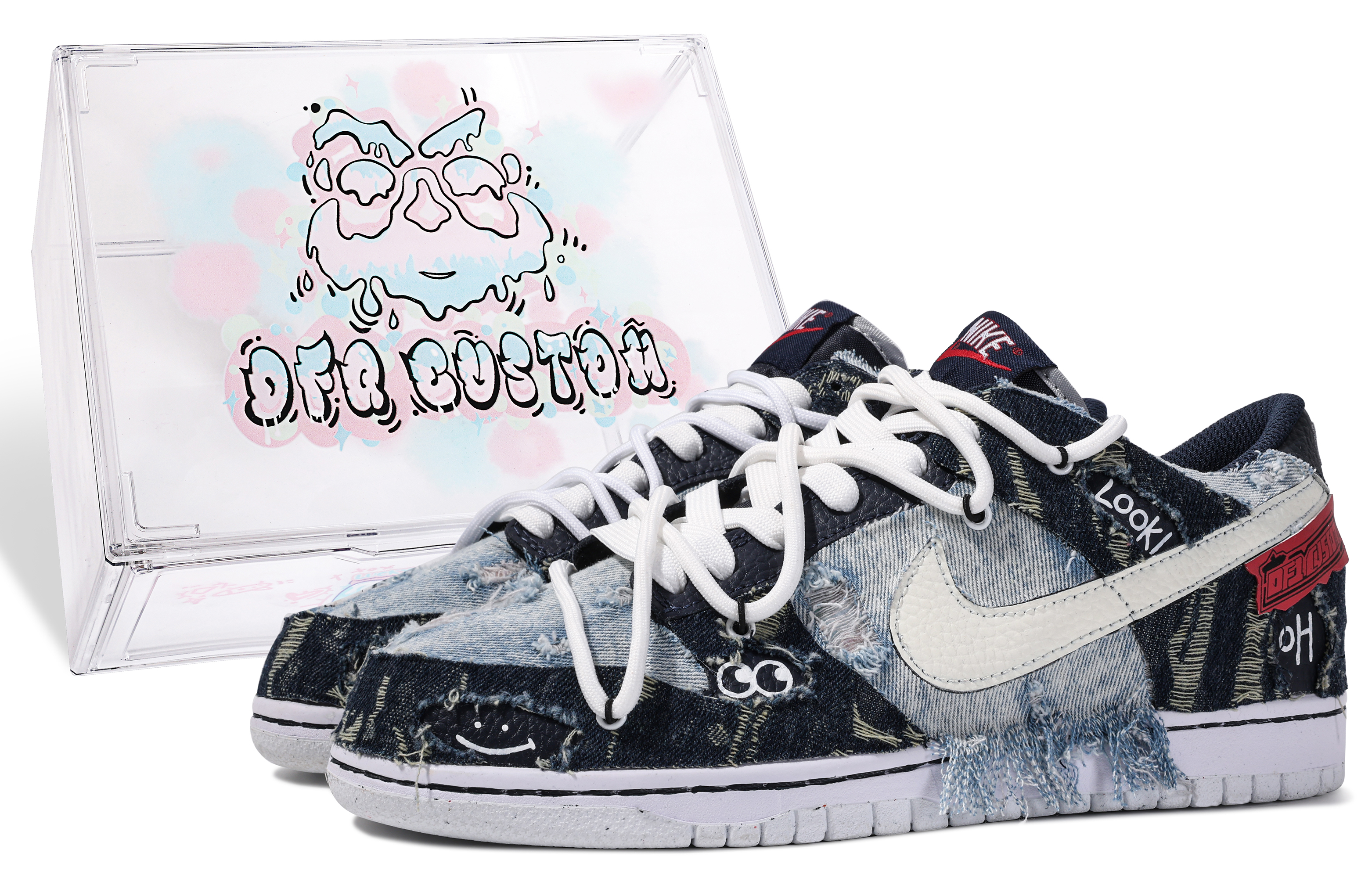 

Кроссовки Nike Dunk Skateboard Shoes Women's Low-Top Blue Black