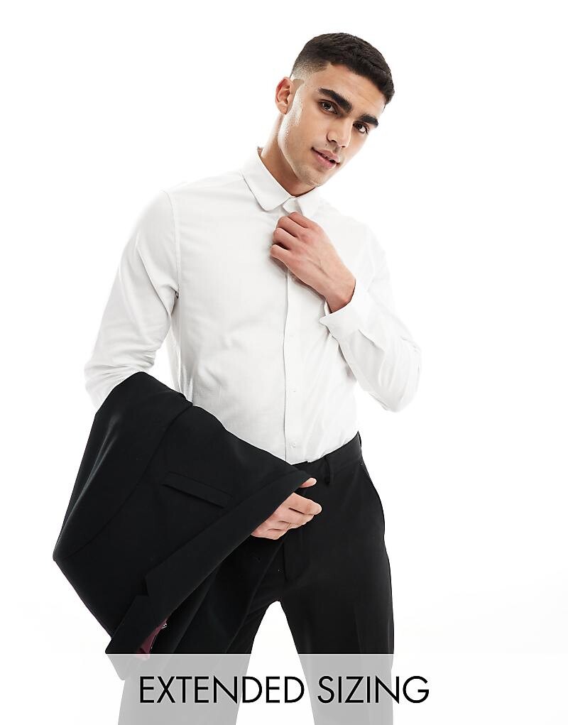 

ASOS DESIGN – Белая структурированная рубашка обычного кроя