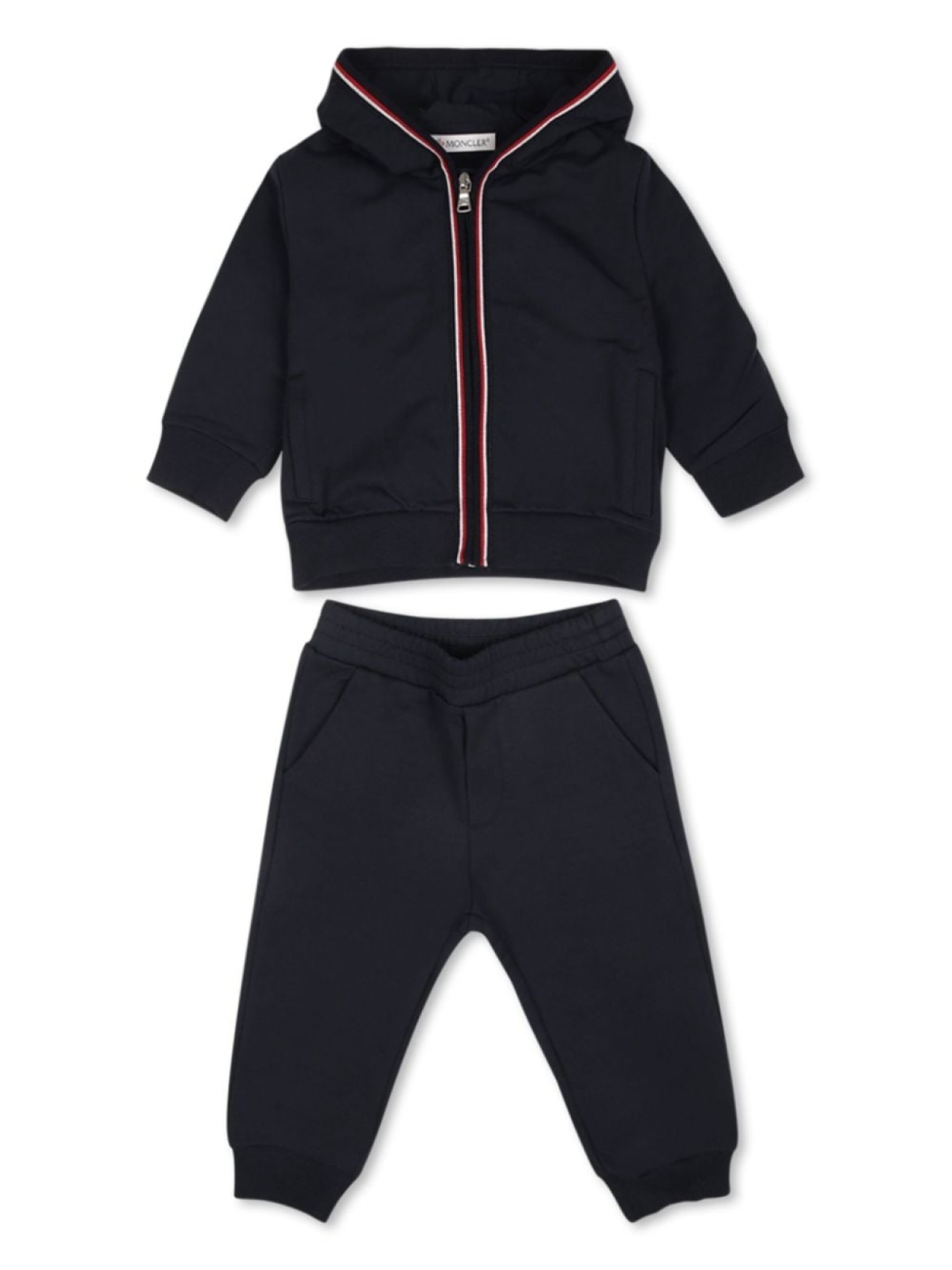 

Moncler Enfant полосатый хлопковый спортивный костюм, синий