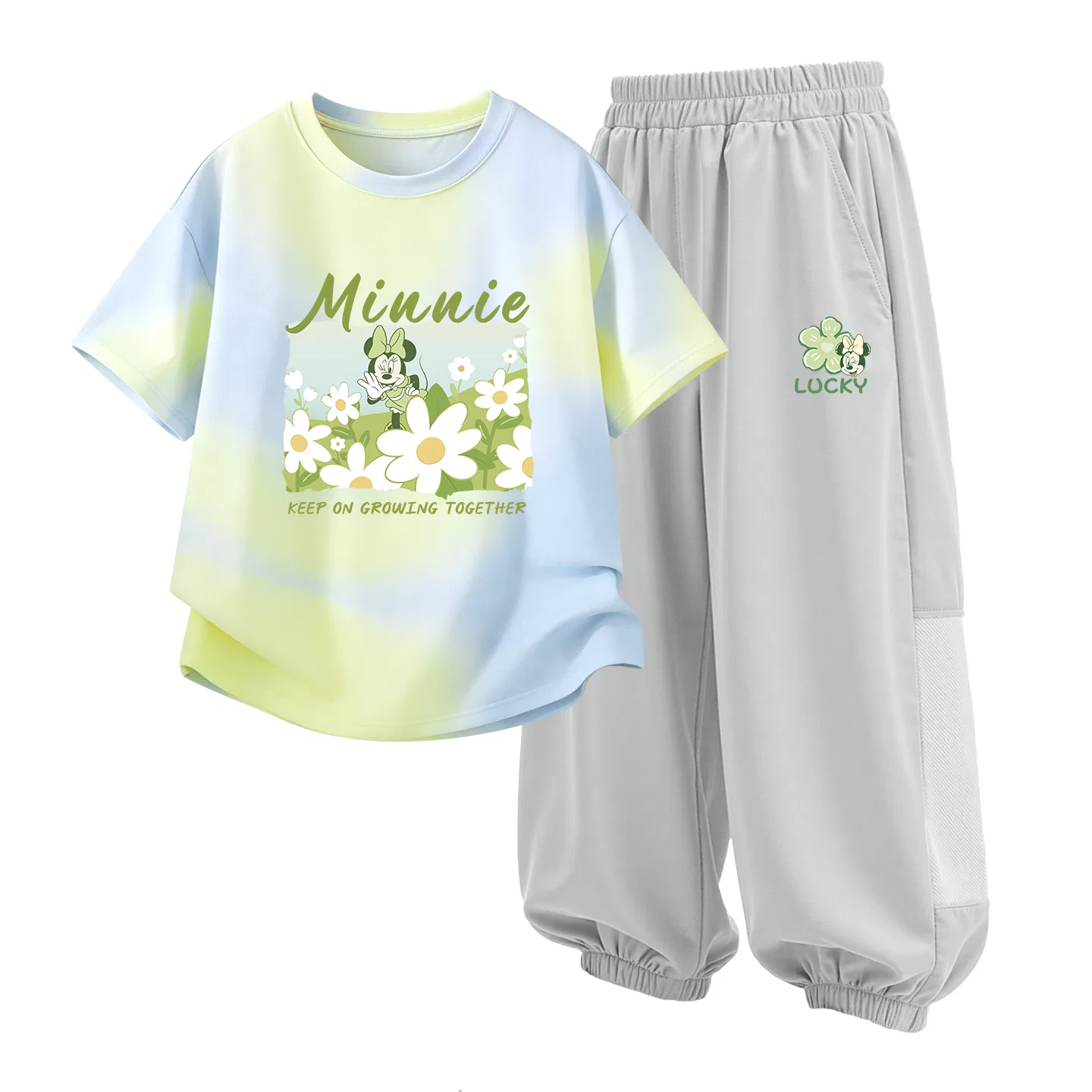 Детский спортивный костюм Casual Sportswear 2 Piece Set Disney, Di Flower Cloud Blue+Di Lucky Clover Mist Mountain Gray