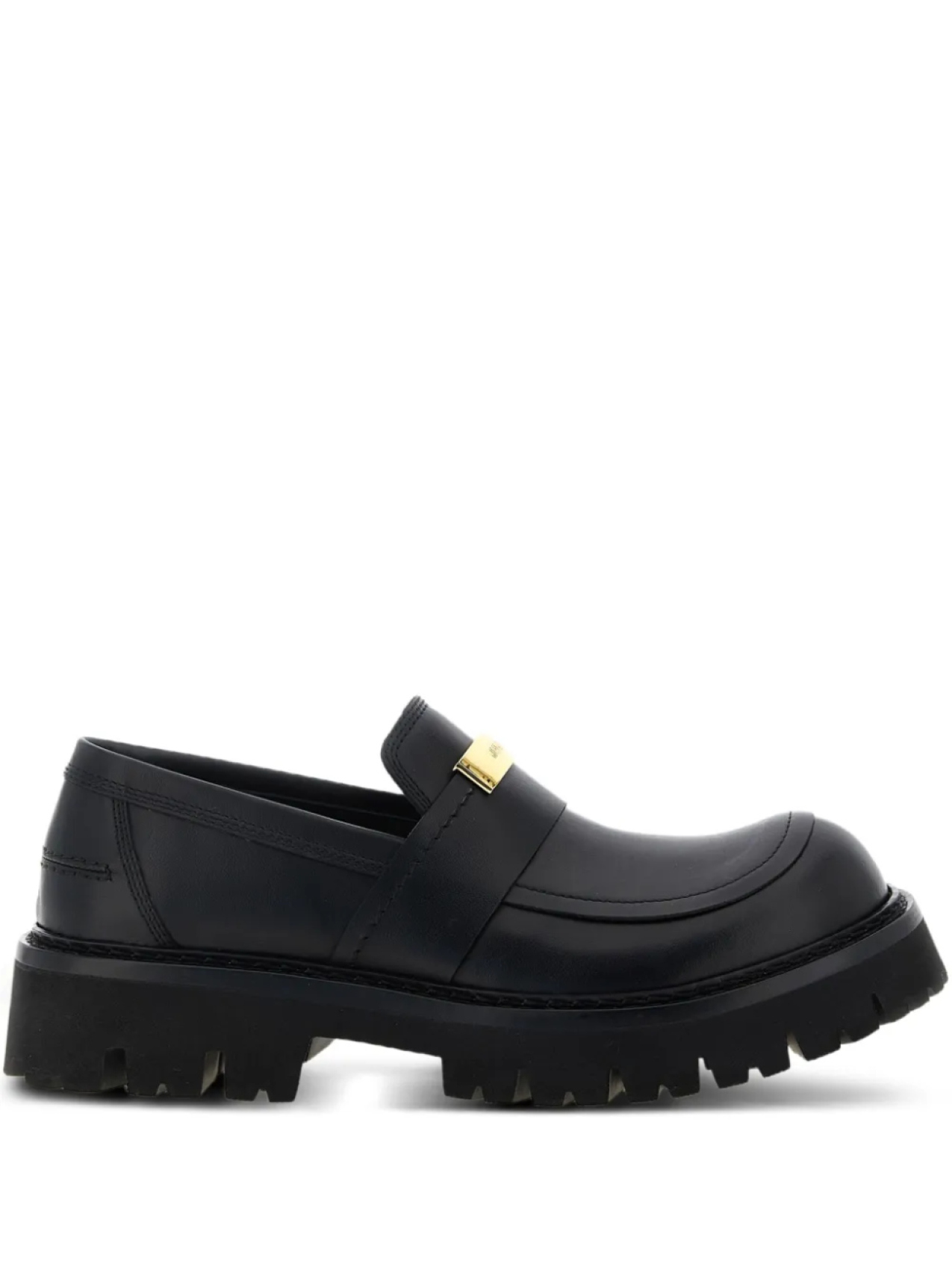 

Кожаные мокасины Moschino с бляшками, черный