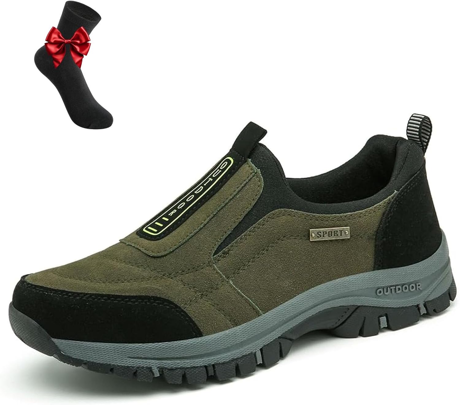

Мужские удобные водонепроницаемые дышащие ортопедические прогулочные туфли, ортопедические прогулочные туфли слипоны для походов для мужчин Generic, зеленый