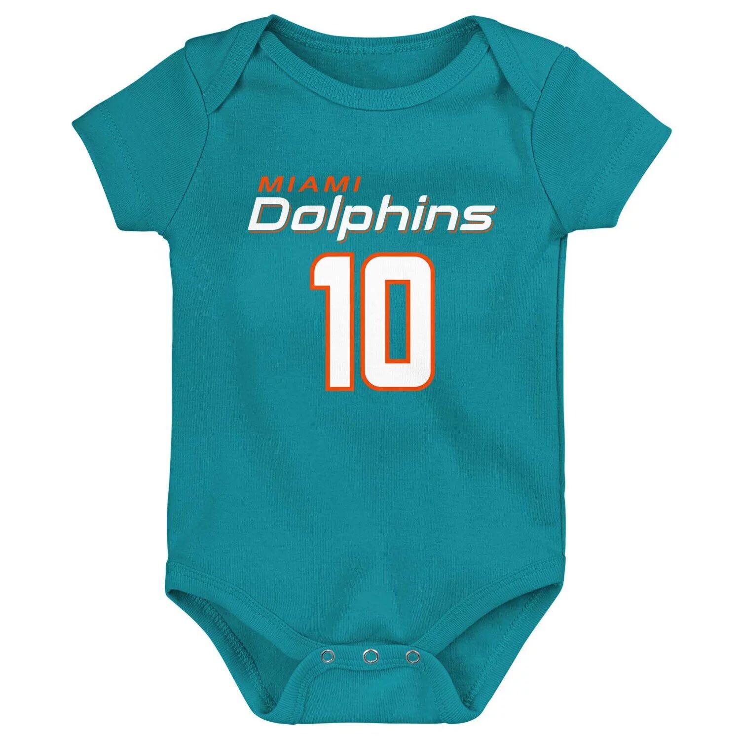 Боди Infant Tyreek Hill Aqua Miami Dolphins Mainliner с именем и номером игрока Outerstuff — фото 2