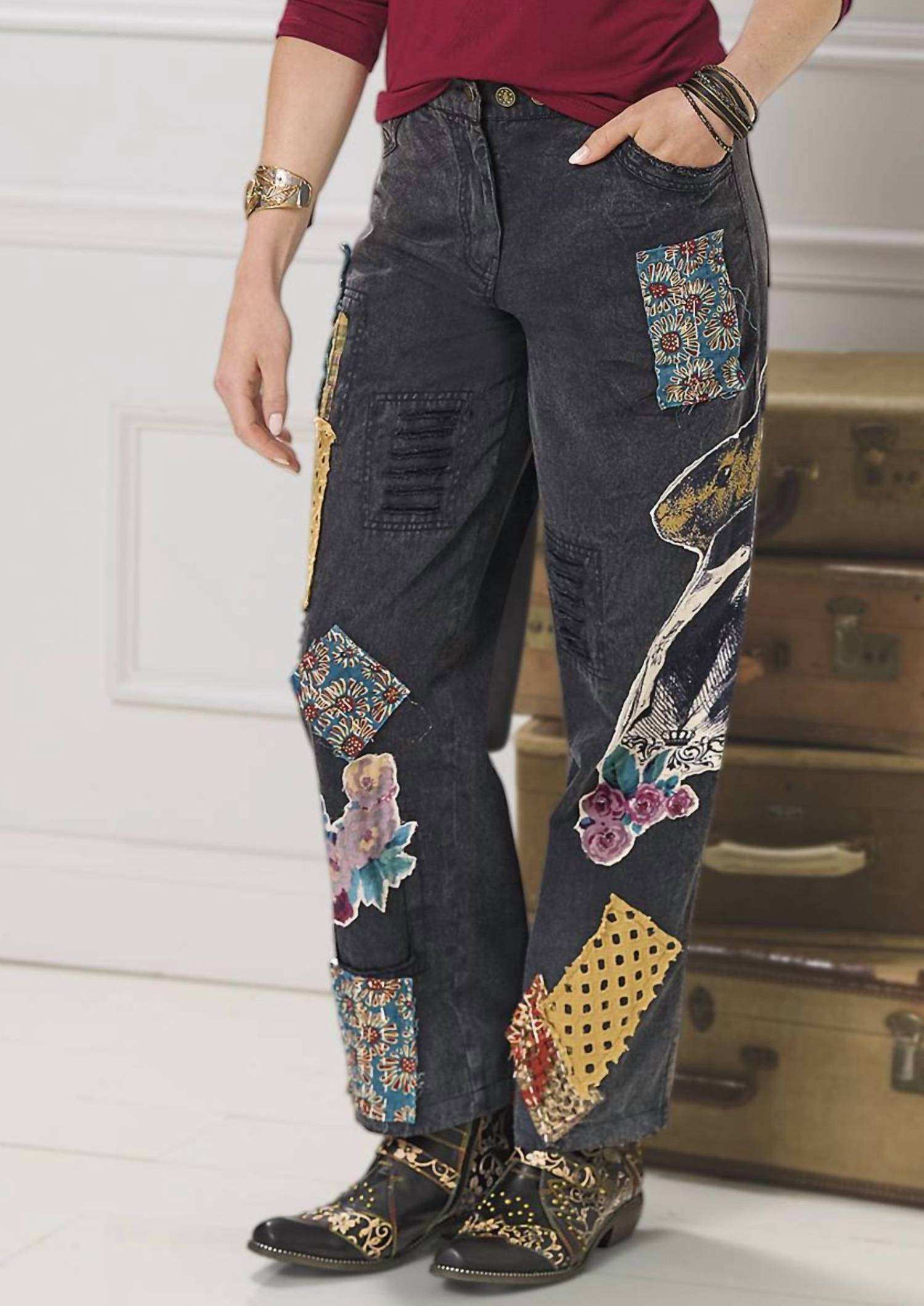 

Лоскутные брюки Hip To The Hop в разноцветном стиле Paperlace, Multi