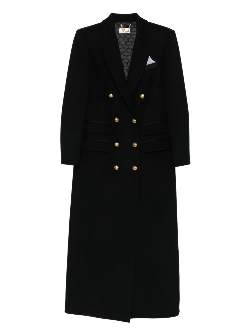 

Двубортное пальто Elisabetta Franchi, черный