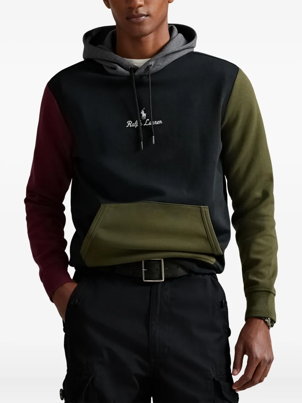 Худи в стиле колор-блок POLO RALPH LAUREN, черный — фото 3