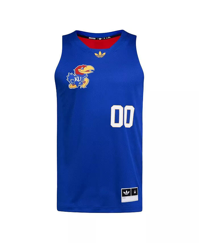 Мужская баскетбольная майка 00 Royal/Red Kansas Jayhawks Black History Month adidas — фото 2