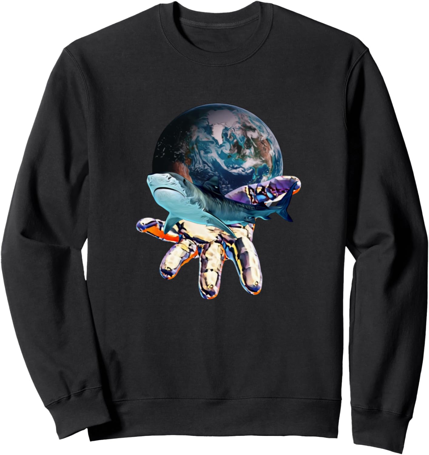 

Яркая толстовка с изображением тигровой акулы для любителей акул Shark Merch - Gift Men Women Kids Boy Girl, черный
