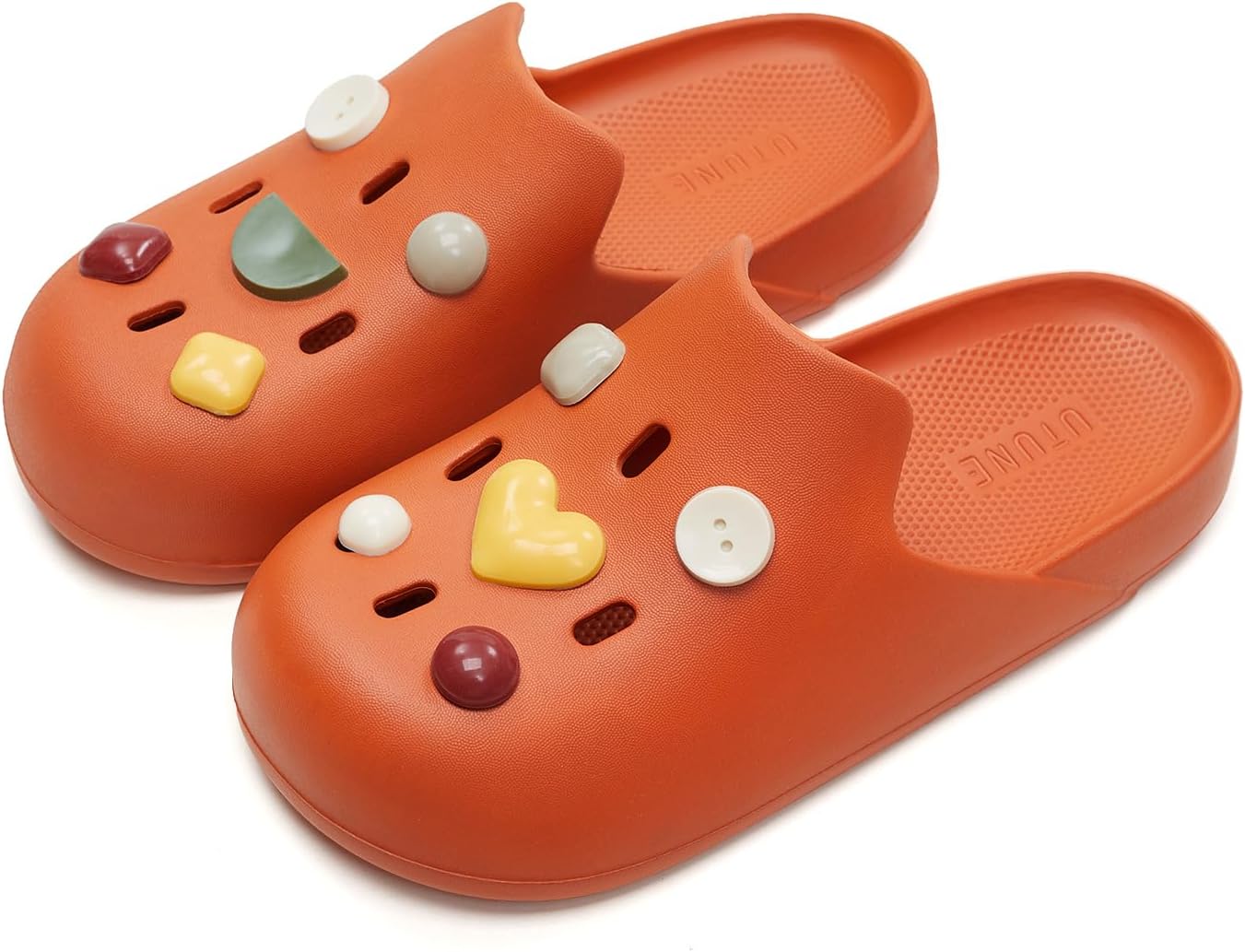 

Женские летние садовые сабо Utune Cute, мужские пляжные и бассейные сандалии, домашние тапочки, водные тапочки, сабо с толстой подошвой и противоскользящей поверхностью, оранжевый